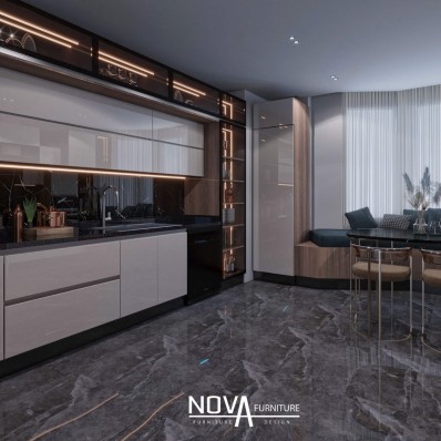 Các loại tủ bếp sang trọng được dùng trong không gian luxury kitchen