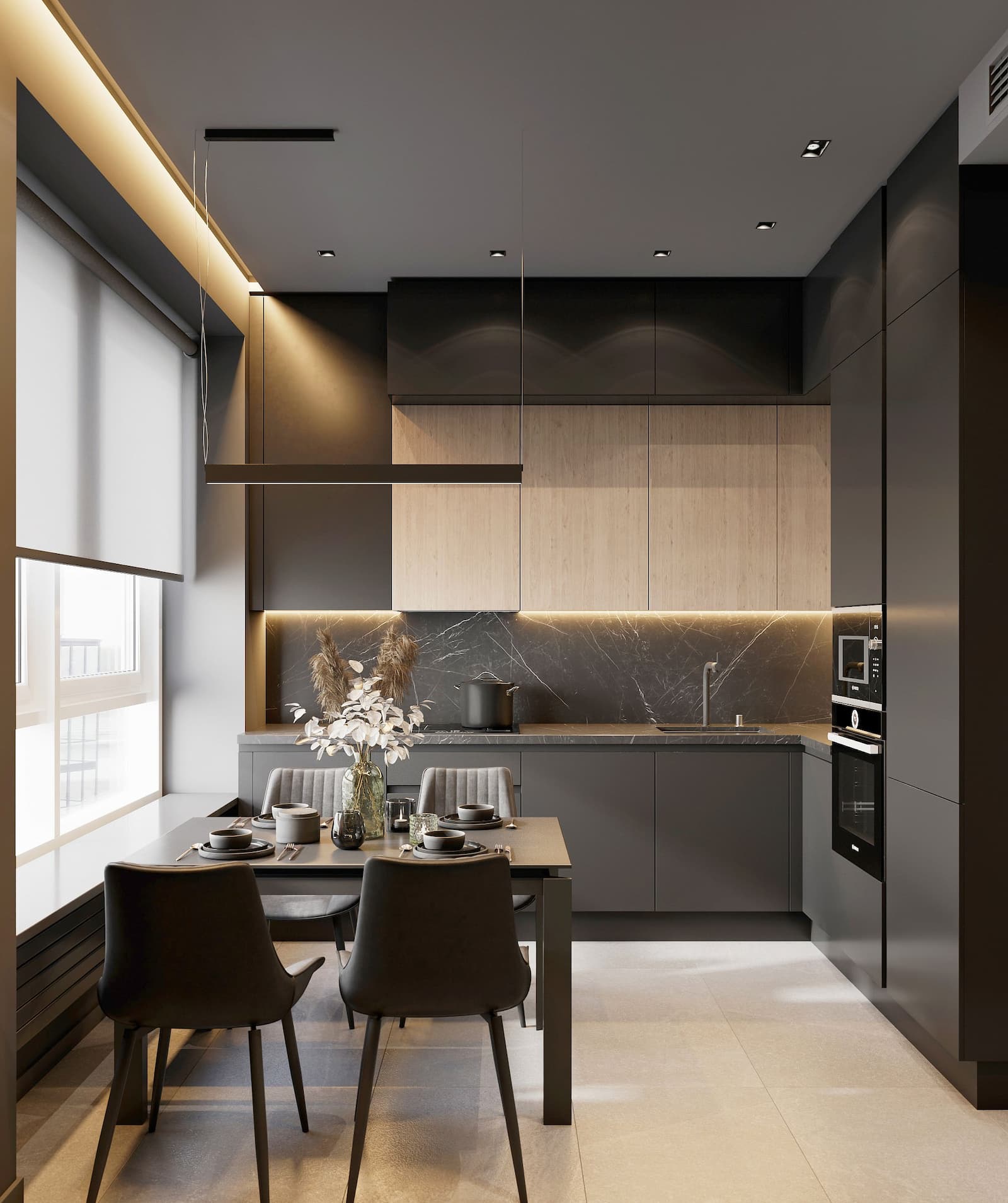 Tủ bếp MDF đơn giản