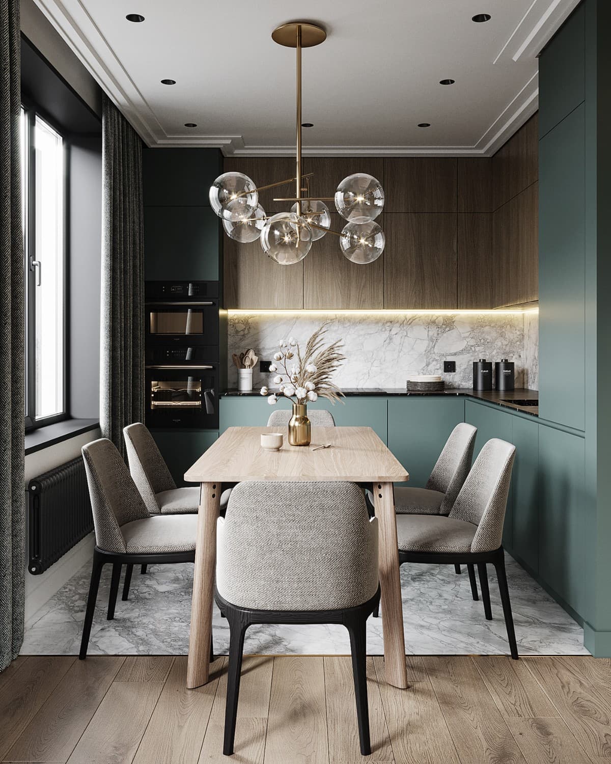 Tủ bếp MDF đơn giản