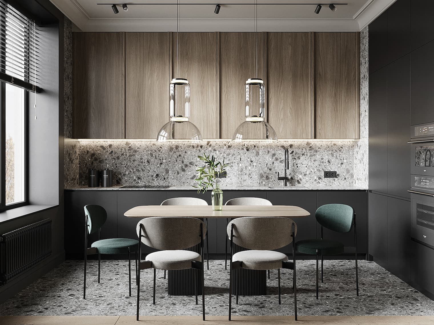 Tủ bếp MDF đơn giản