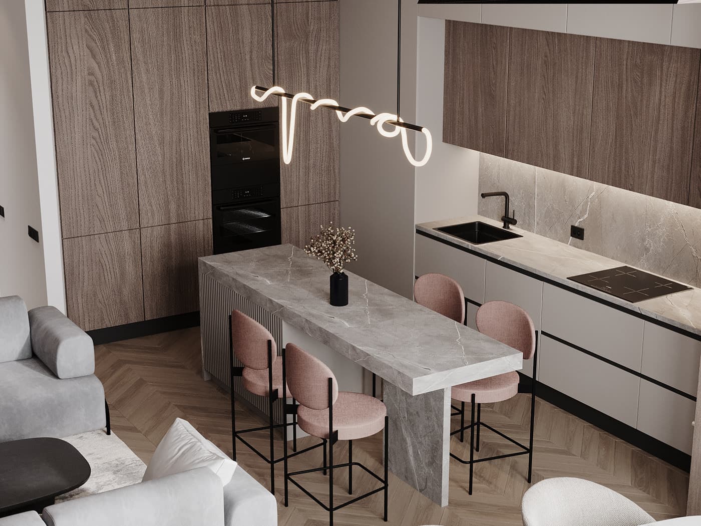 TỦ BẾP MDF ĐƠN GIẢN MÀ ĐẸP
