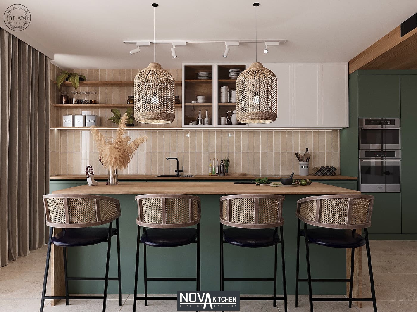 Tủ bếp hiện đại Vũng Tàu phong cách Scandinavian pha lẫn Boho