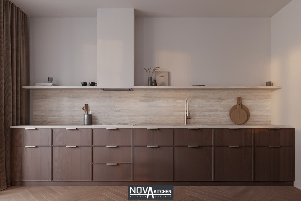 Tủ bếp hợp kim nhôm phong cách tân cổ điển