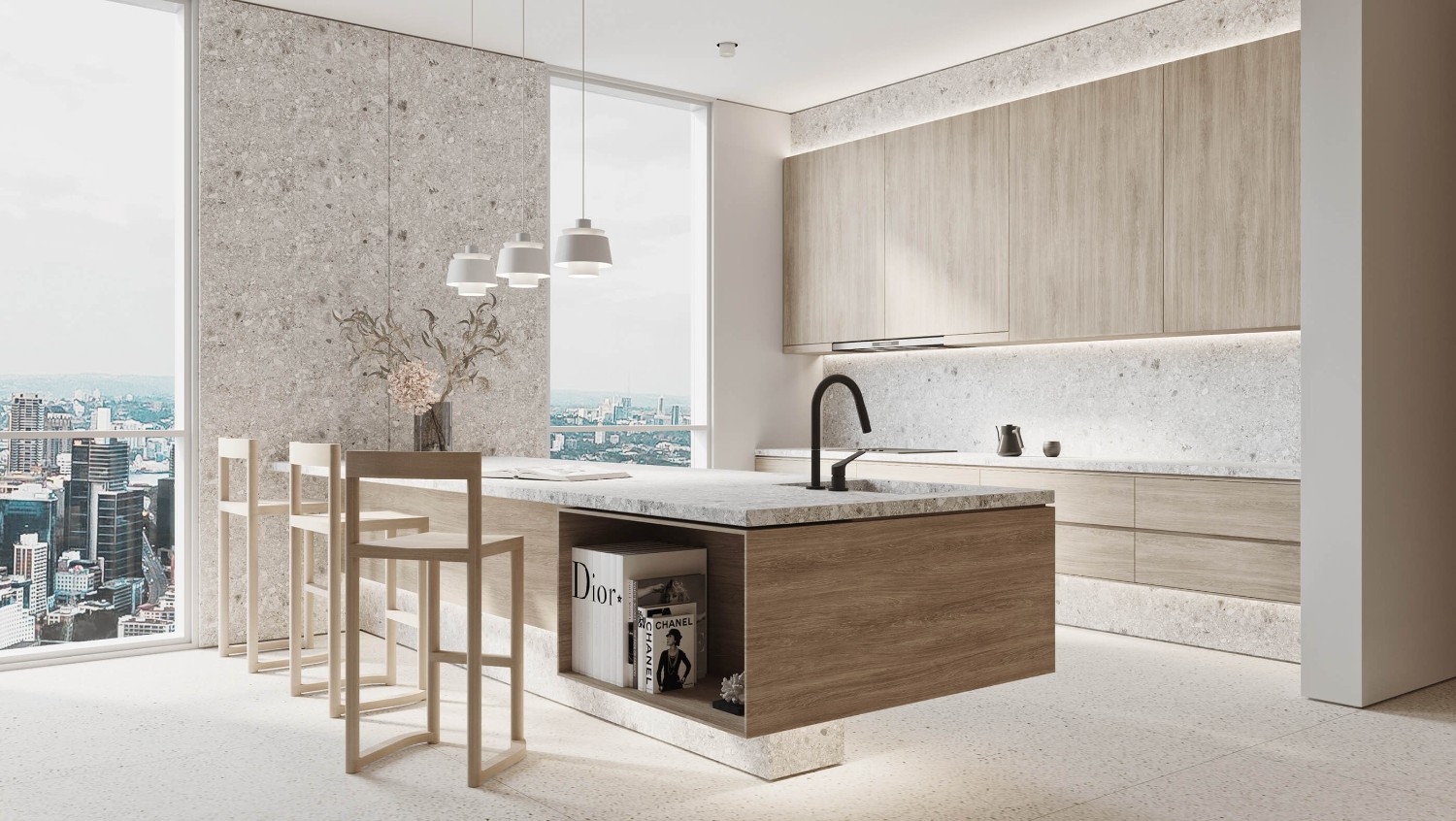 Thiết kế tủ bếp căn hộ Bình Thạnh 2020