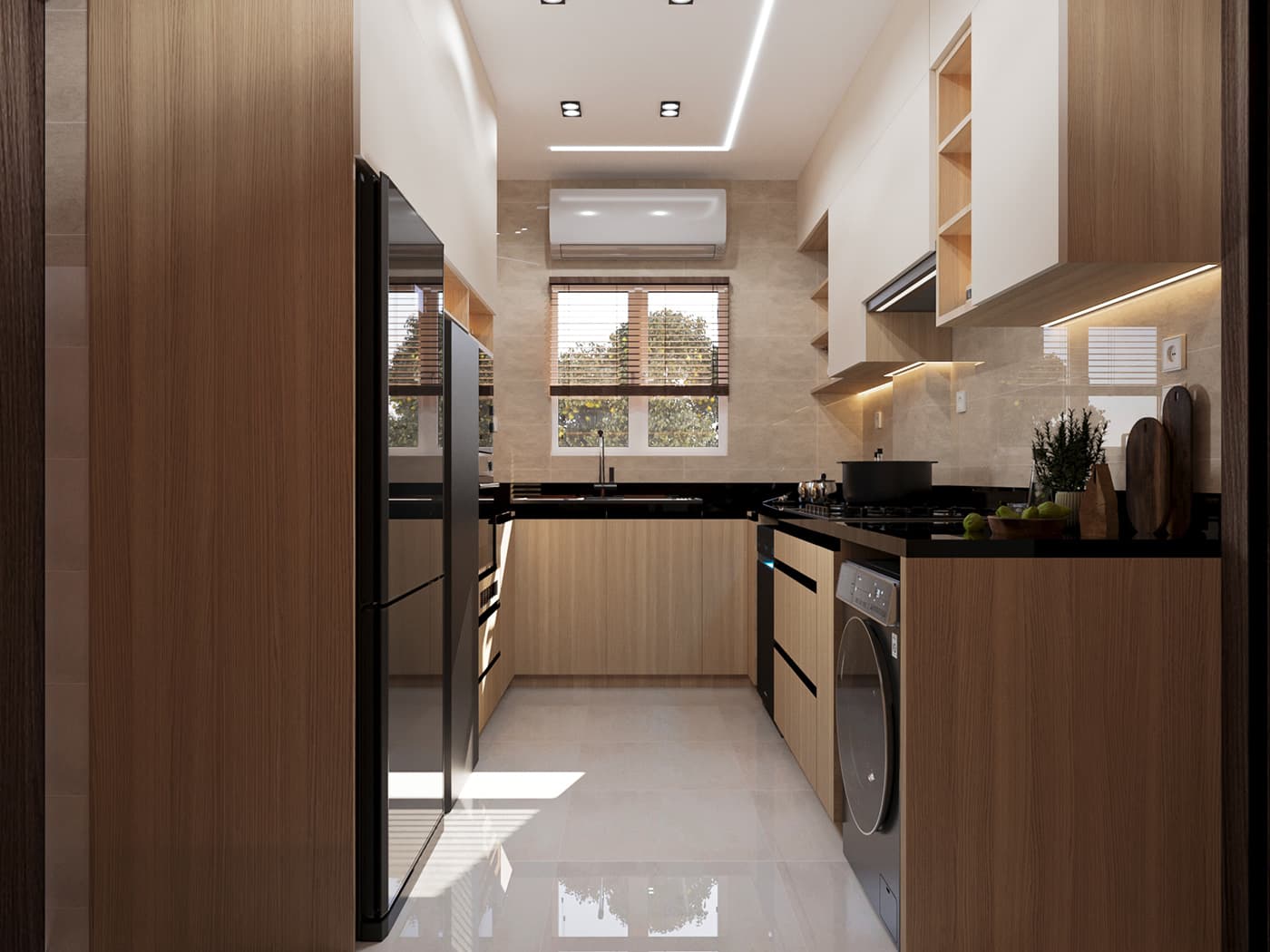 Thiết kế tủ bếp gỗ chữ U