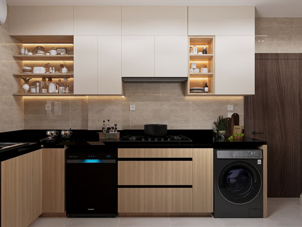 Thiết kế tủ bếp gỗ chữ U