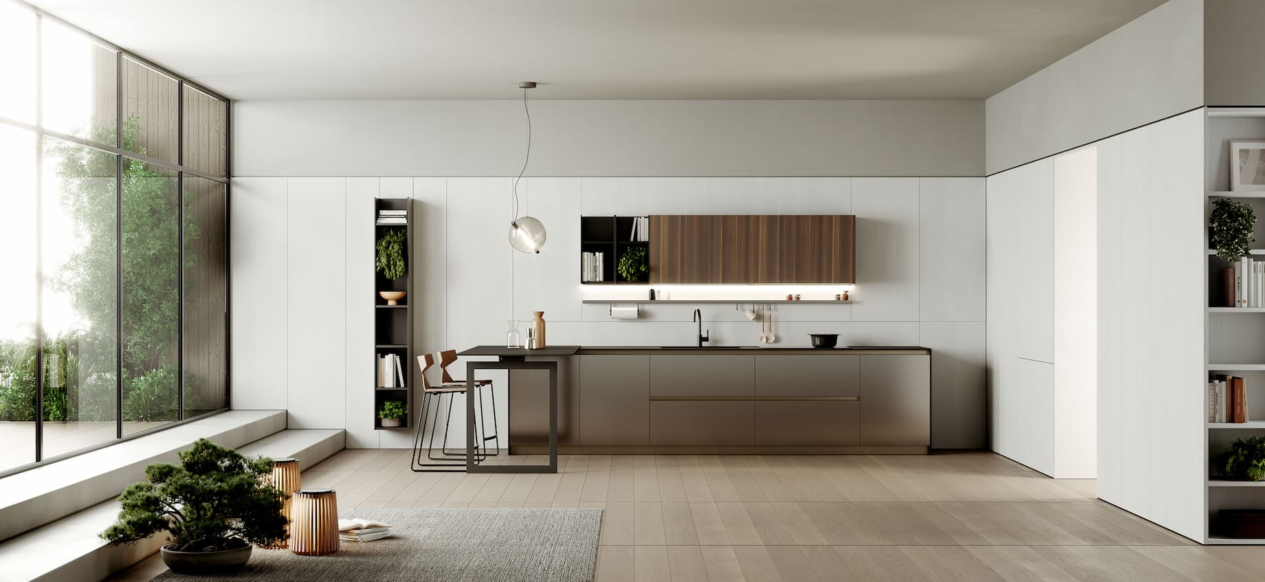 Thiết kế tủ bếp biệt thự cao cấp hiện đại