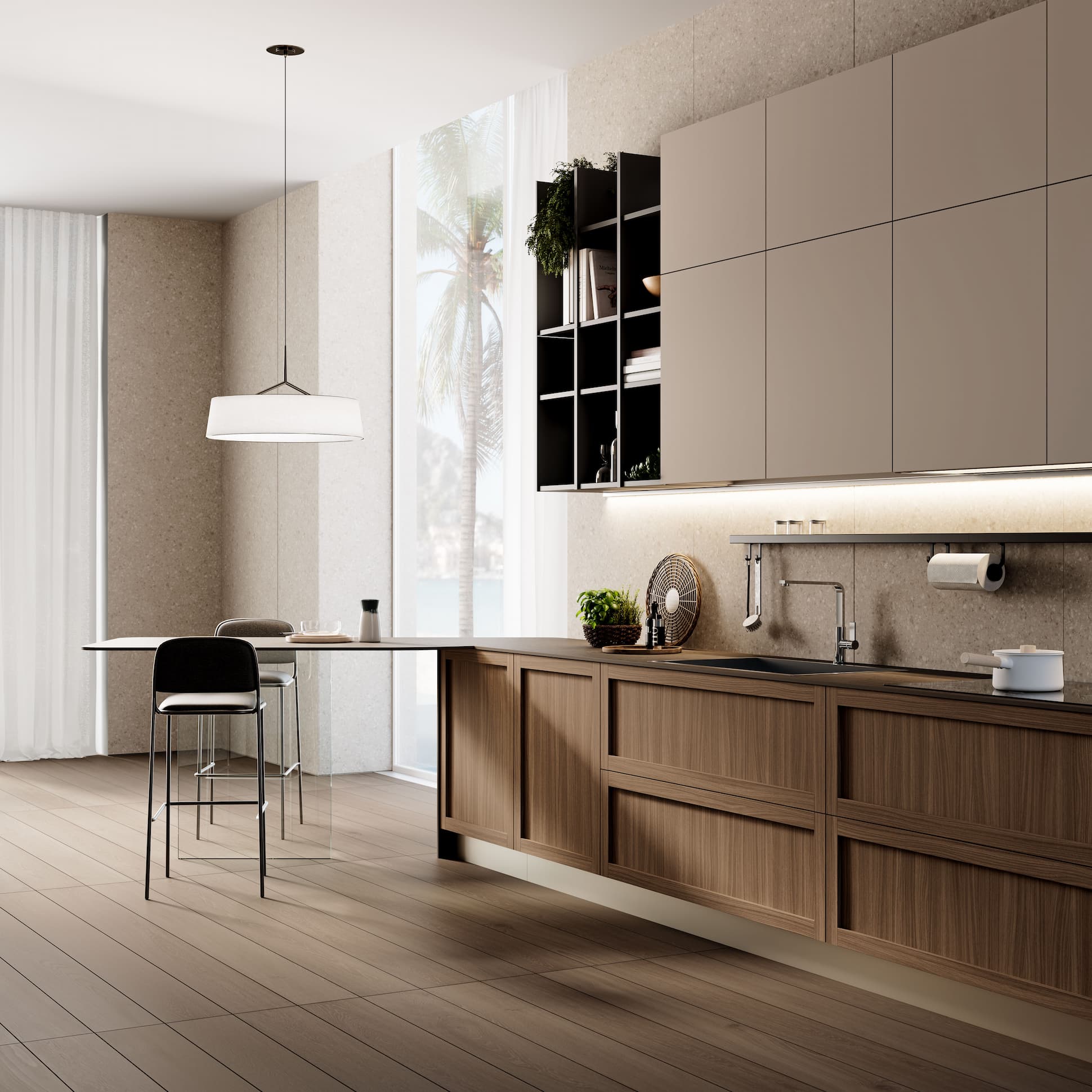 Thiết kế tủ bếp biệt thự cao cấp hiện đại