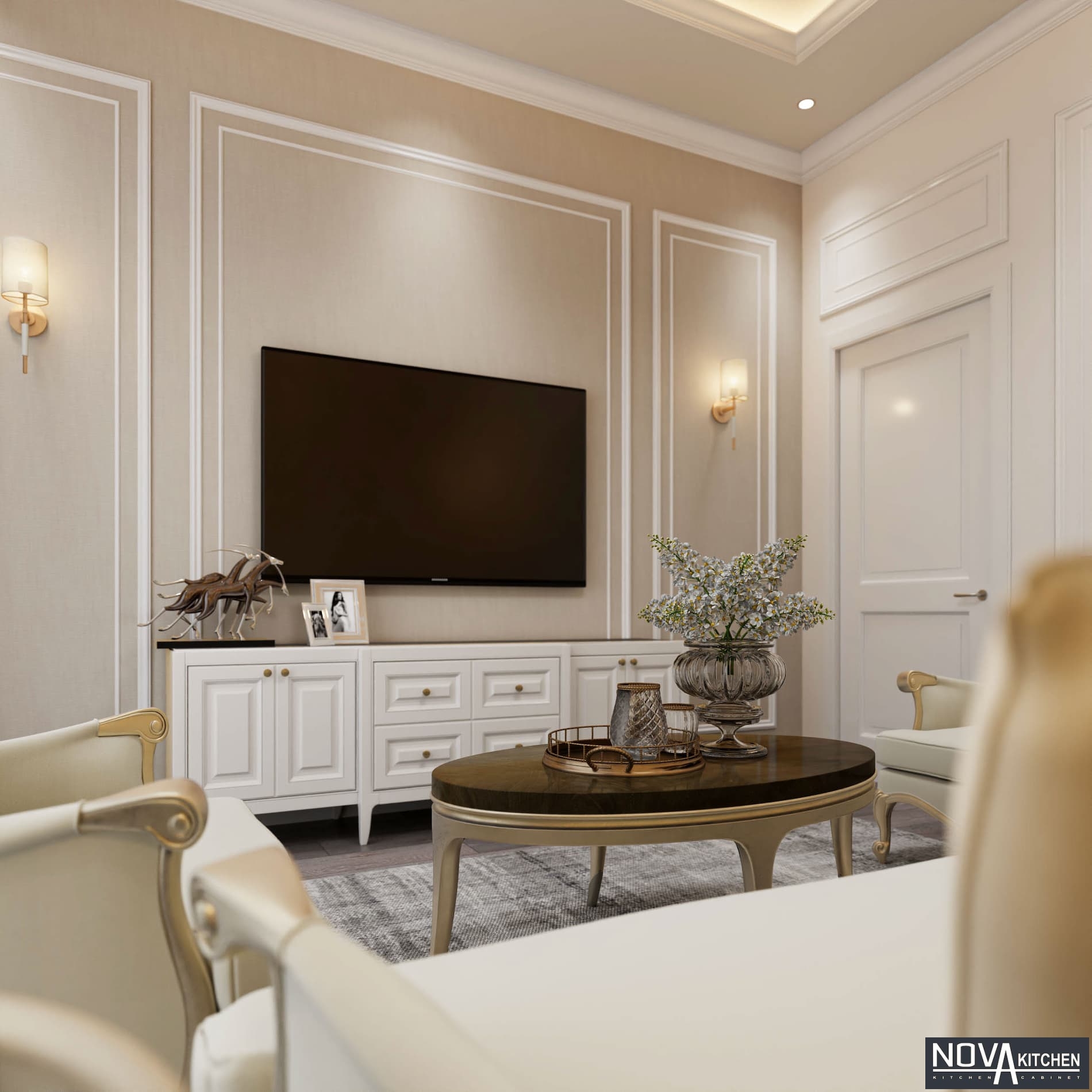 Thiết kế nội thất nhà phố phong cách tân cổ điển