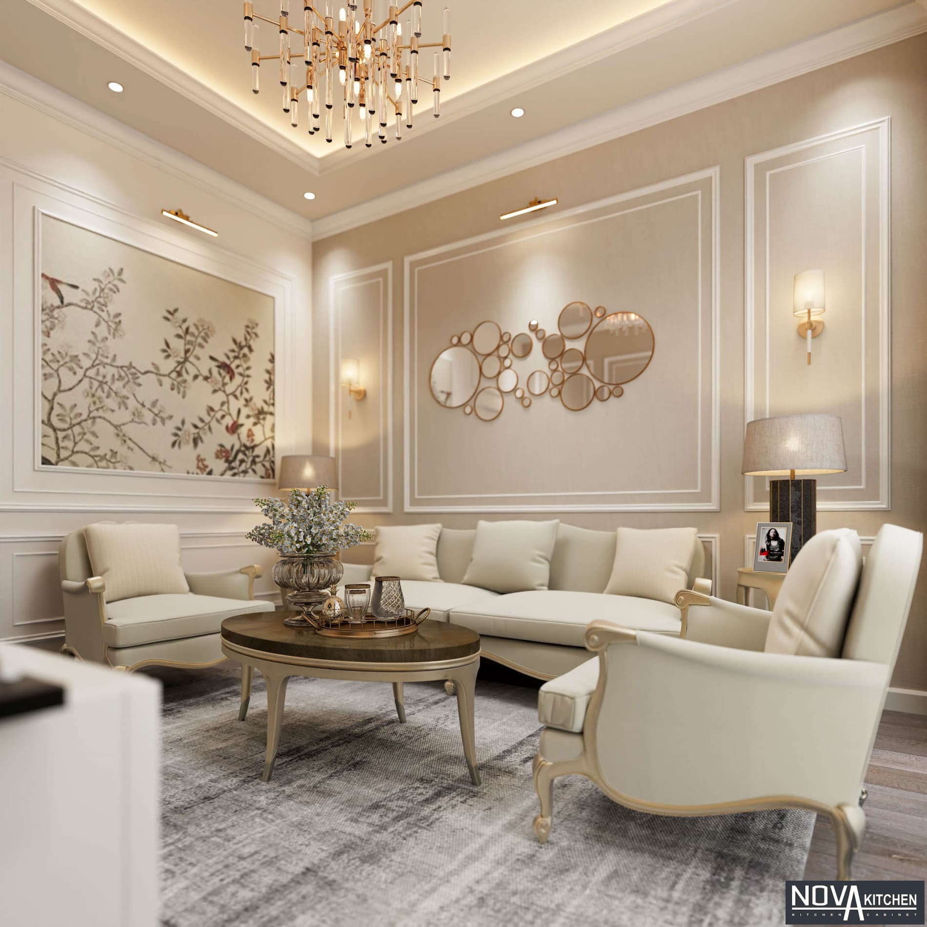 Thiết kế nội thất nhà phố phong cách tân cổ điển