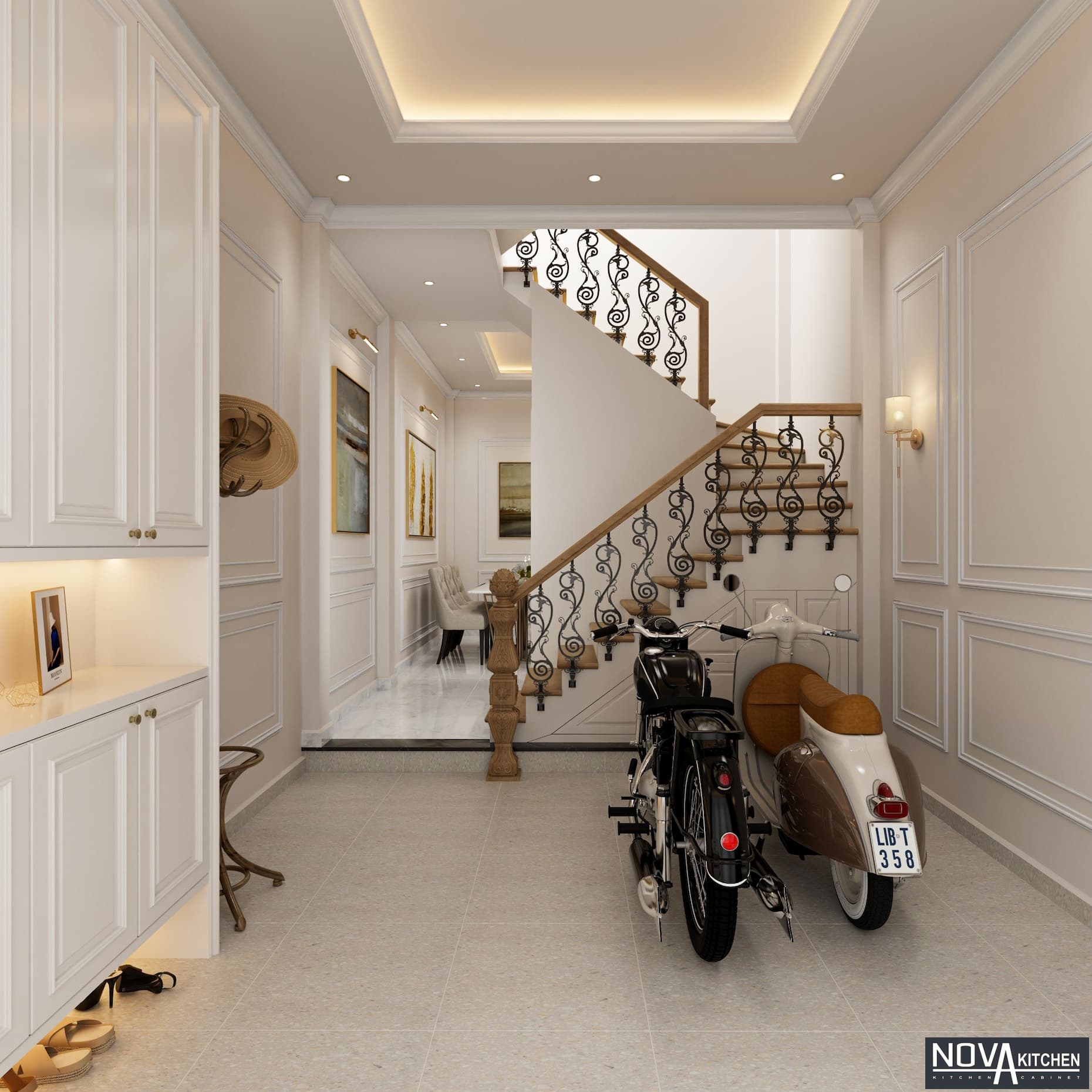 Thiết kế nội thất nhà phố phong cách tân cổ điển