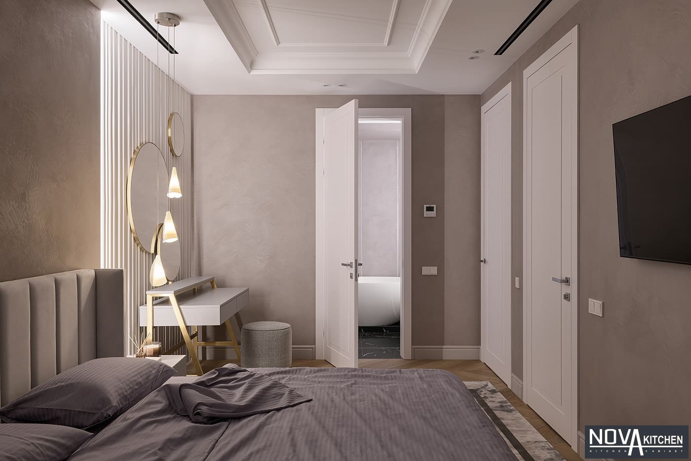 Thiết kế nội thất phòng ngủ phòng tắm hiện đại Tiền Giang