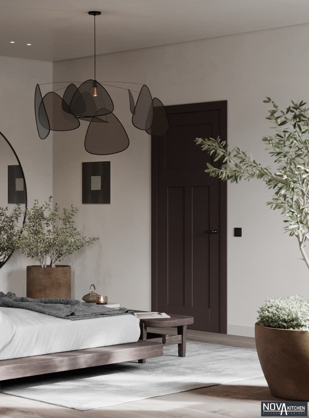 Thiết kế phòng ngủ gỗ phong cách Nhật Bản