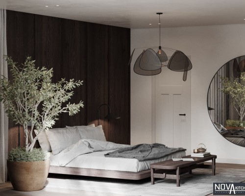 Thiết kế phòng ngủ gỗ phong cách Nhật Bản