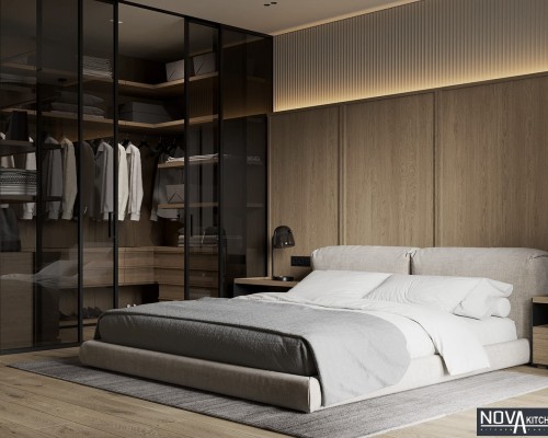 Nội thất phòng ngủ cao cấp với tủ áo sang trọng