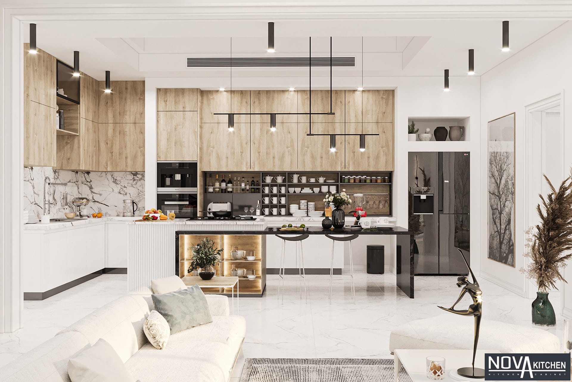 Thiết kế tủ bếp MDF đẹp Đồng Tháp