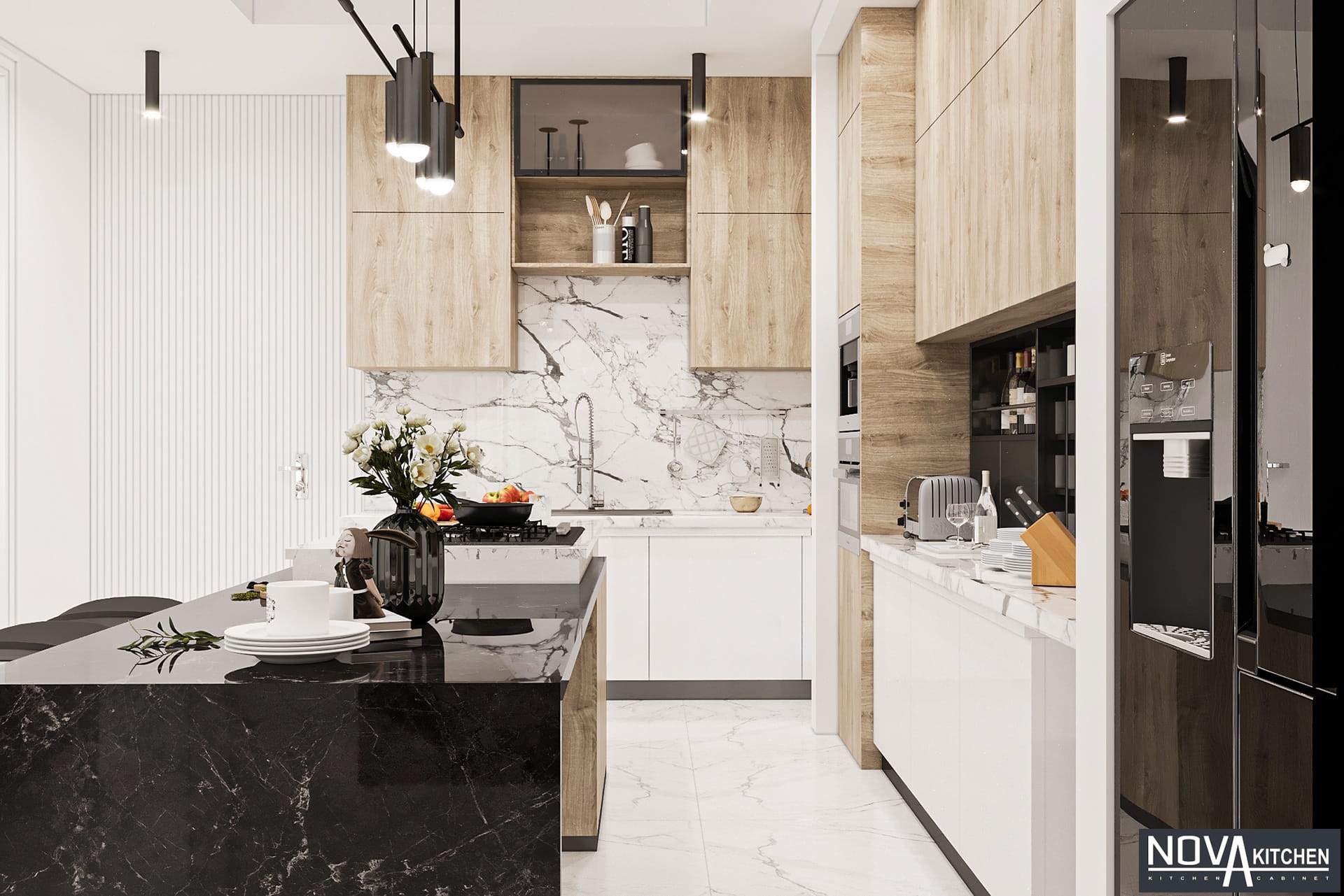 Thiết kế tủ bếp MDF đẹp Đồng Tháp