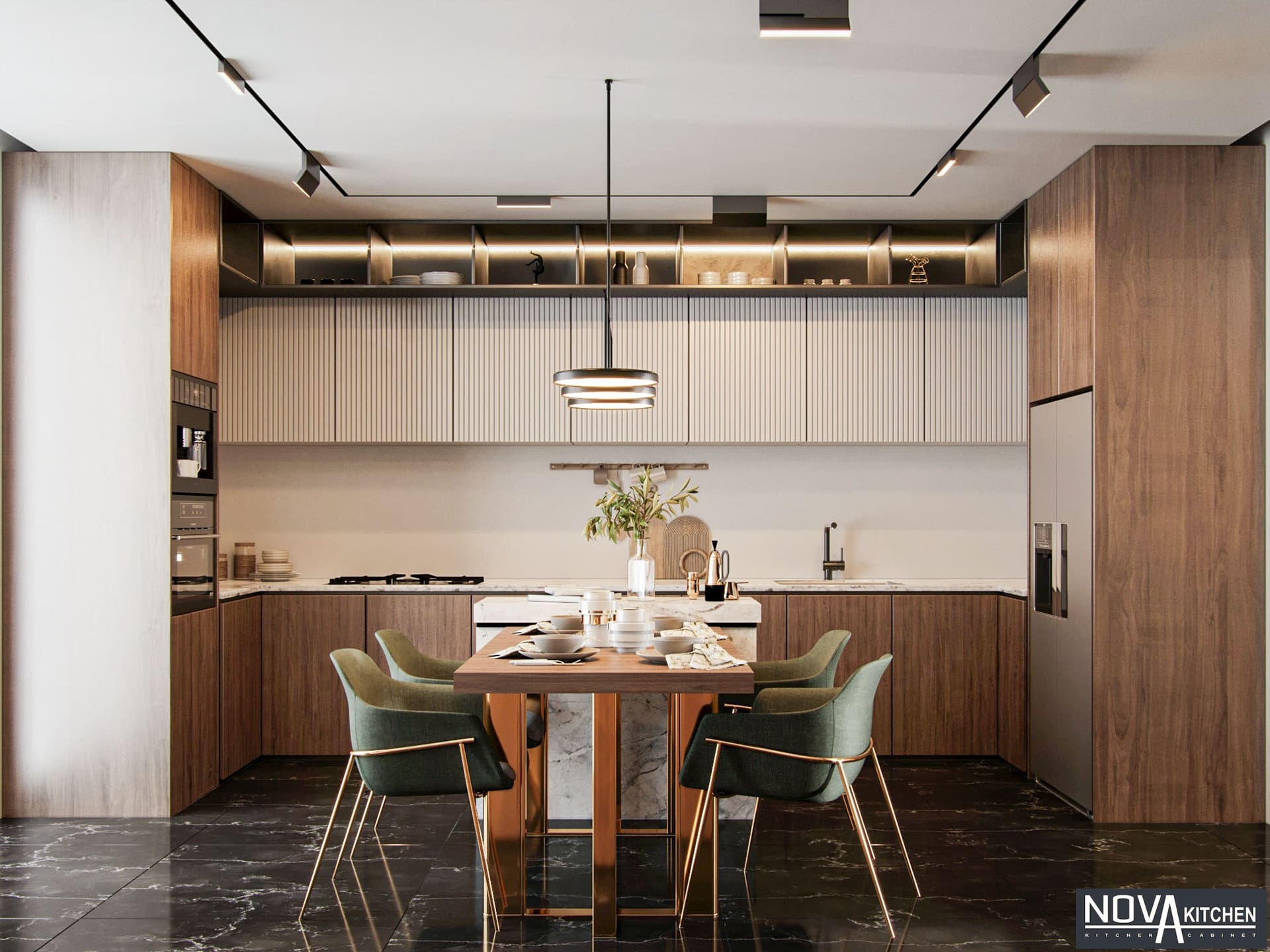 Tủ bếp gỗ MDF hiện đại