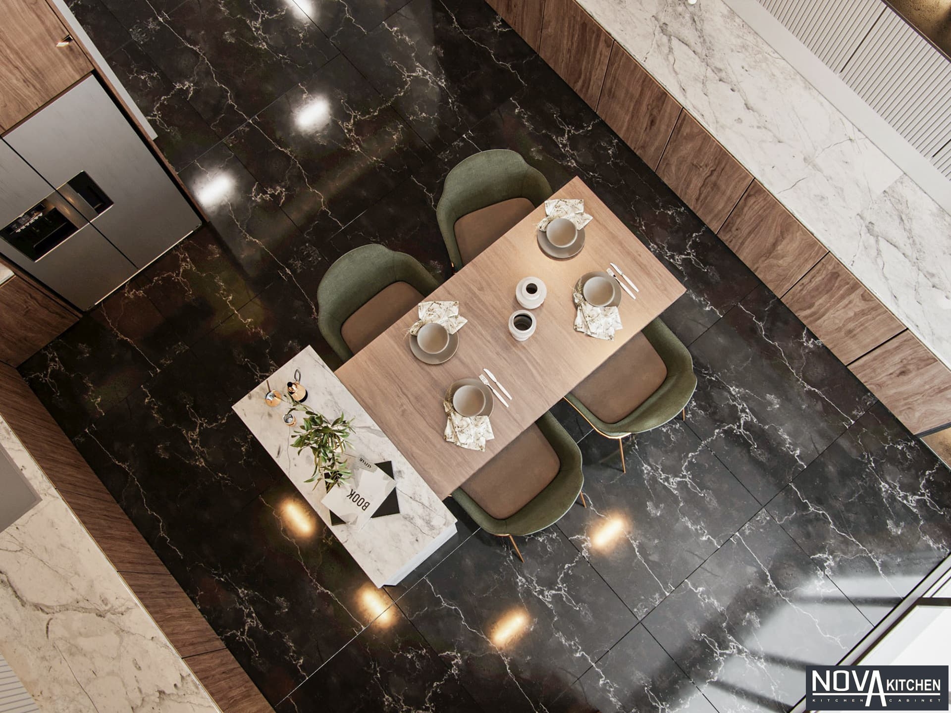 Tủ bếp gỗ MDF hiện đại