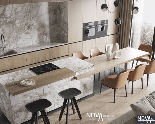 Viết bài Thiết kế tủ bếp MDF màu trắng cho phòng bếp master