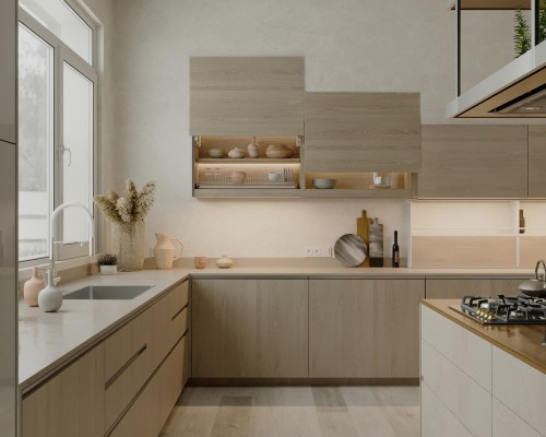 Tủ bếp gỗ Bình Dương, đơn giản nhưng sang trọng