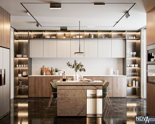 Tủ bếp gỗ MDF hiện đại