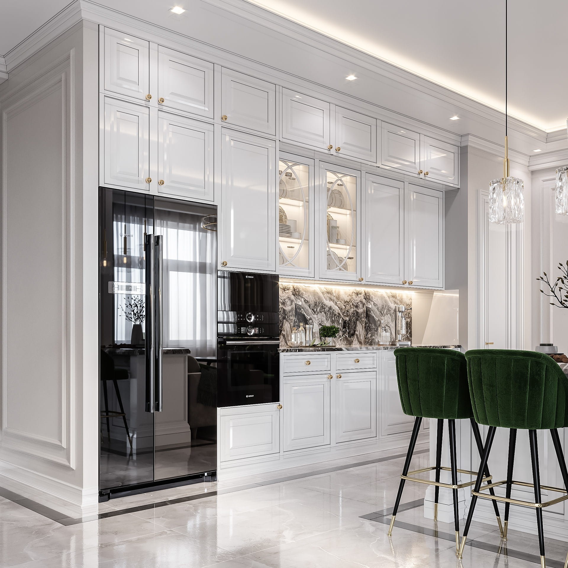 Tủ bếp tân cổ điển